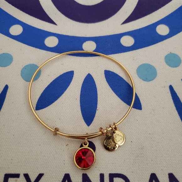 Alex and Ani Jewelry - Alex and Ani Gold Bangle With Ruby Birthstone   VGC  75